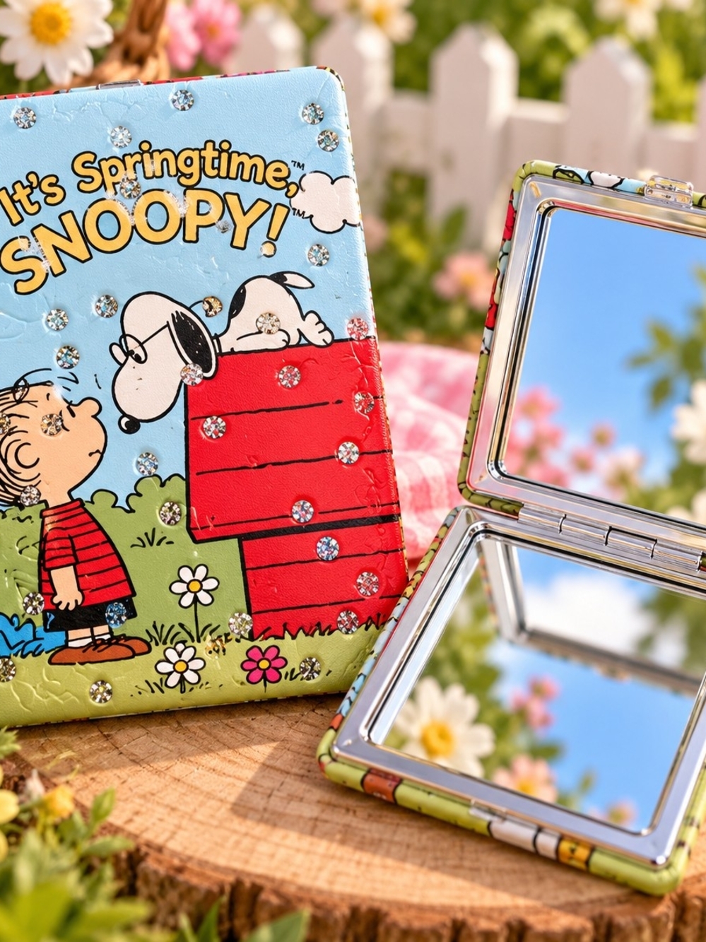 Peanuts Snoopy Springtime Kids Compact Mirror - Red & Blue